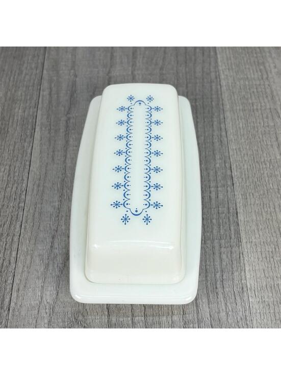VTG Pyrex 60s Snowflake Garland Butter Dish & Lid - Picture 5 of 9